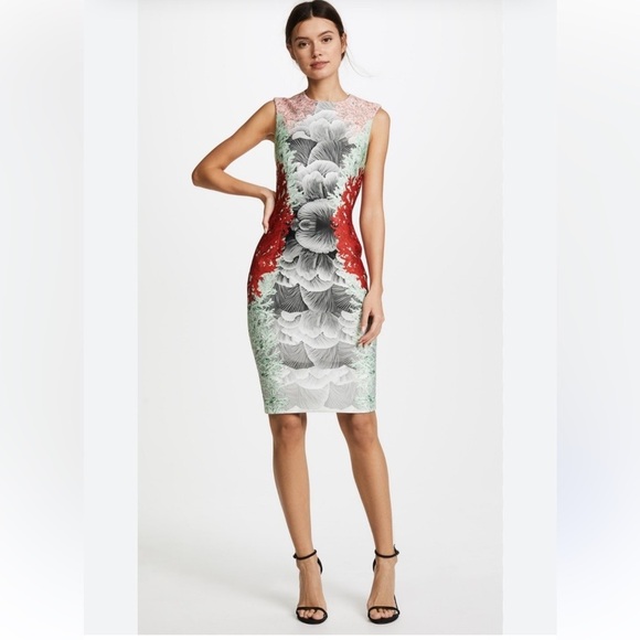Yigal Azrouel Dresses & Skirts - Yigal Azrouël Coral Print Scuba Sheath Dress